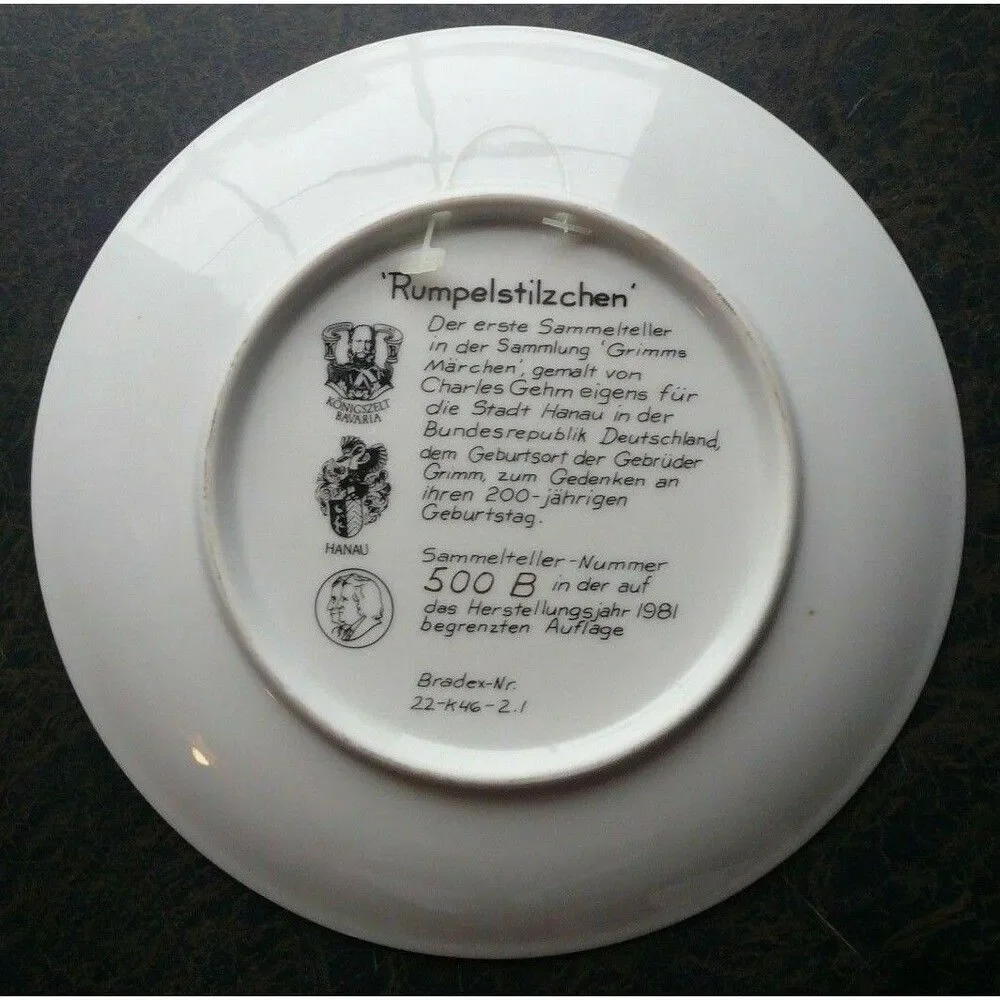 Rumpelstilzchen Porcelain Collector Plate #500B 1981 - Rumplestiltskin Plate